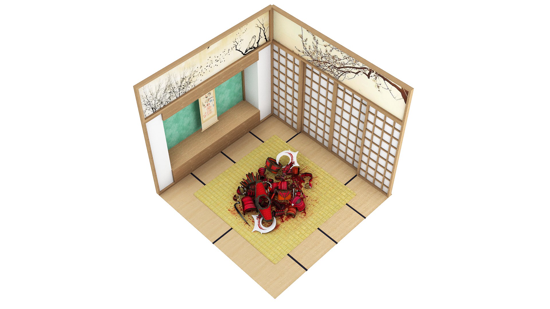 Japanese Room Of Fallen Samurai Model - TurboSquid 1925801