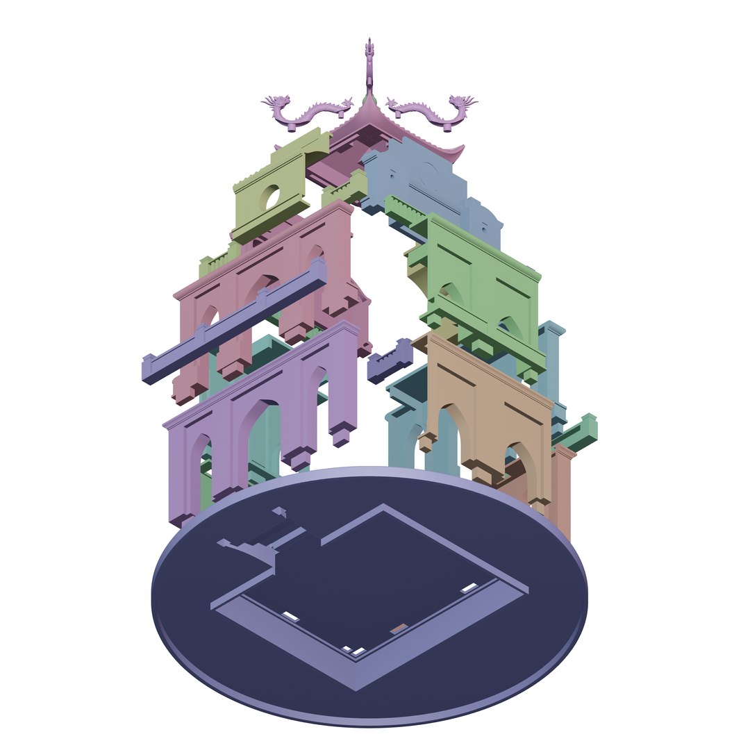 3D Turtle Tower 3D Model - TurboSquid 2388829