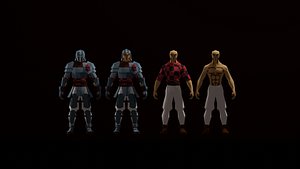 4 Low Poly Knight Character model
