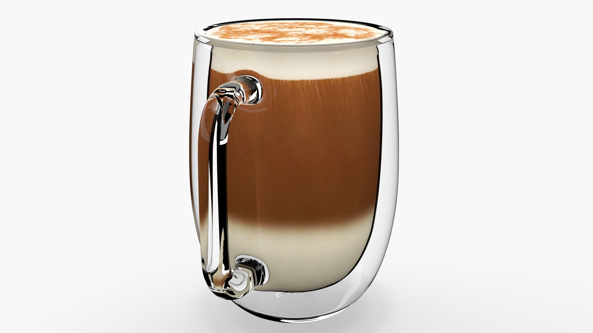 Double Wall Glass Latte Mug 3D model preview