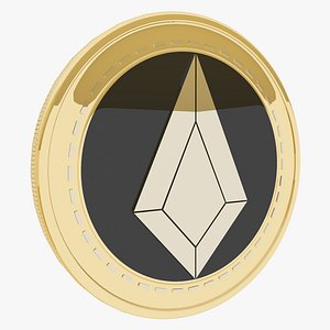 EtherGem Cryptocurrency Gold Coin 3D model