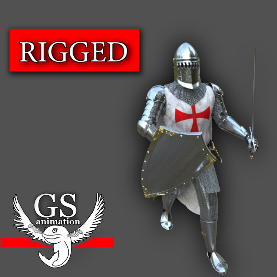 3d Knight Medieval Character Rigged