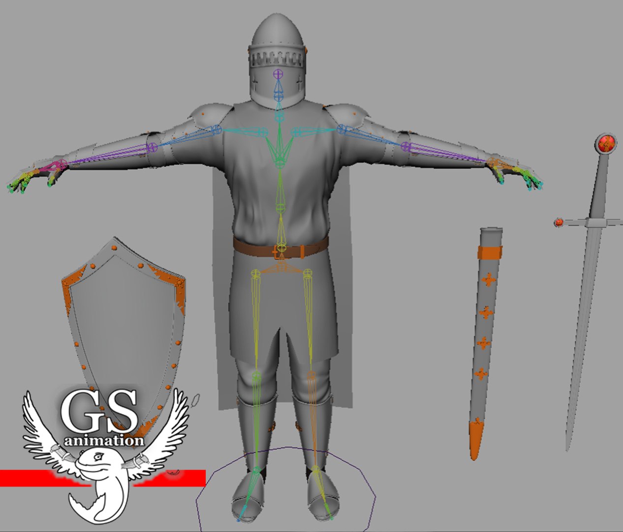 3d Knight Medieval Character Rigged