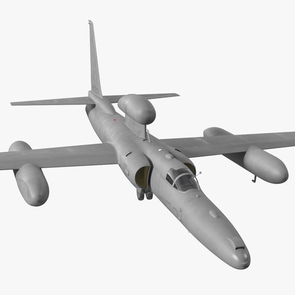 Grey Reconnaissance Aircraft Simple Interior Rigged 3D model