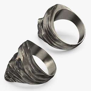 Vintage Designer Sculpted Face Ring