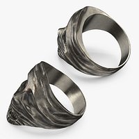 Vintage Designer Sculpted Face Ring