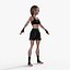 Cartoon Fighter Girl Rigged 3D model