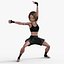 Cartoon Fighter Girl Rigged 3D model