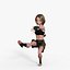Cartoon Fighter Girl Rigged 3D model