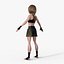 Cartoon Fighter Girl Rigged 3D model