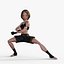 Cartoon Fighter Girl Rigged 3D model
