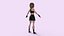 Cartoon Fighter Girl Rigged 3D model