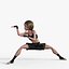 Cartoon Fighter Girl Rigged 3D model