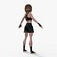 Cartoon Fighter Girl Rigged 3D model