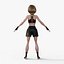 Cartoon Fighter Girl Rigged 3D model
