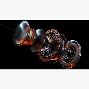 3D model Lens lens disassembly and disassembly model