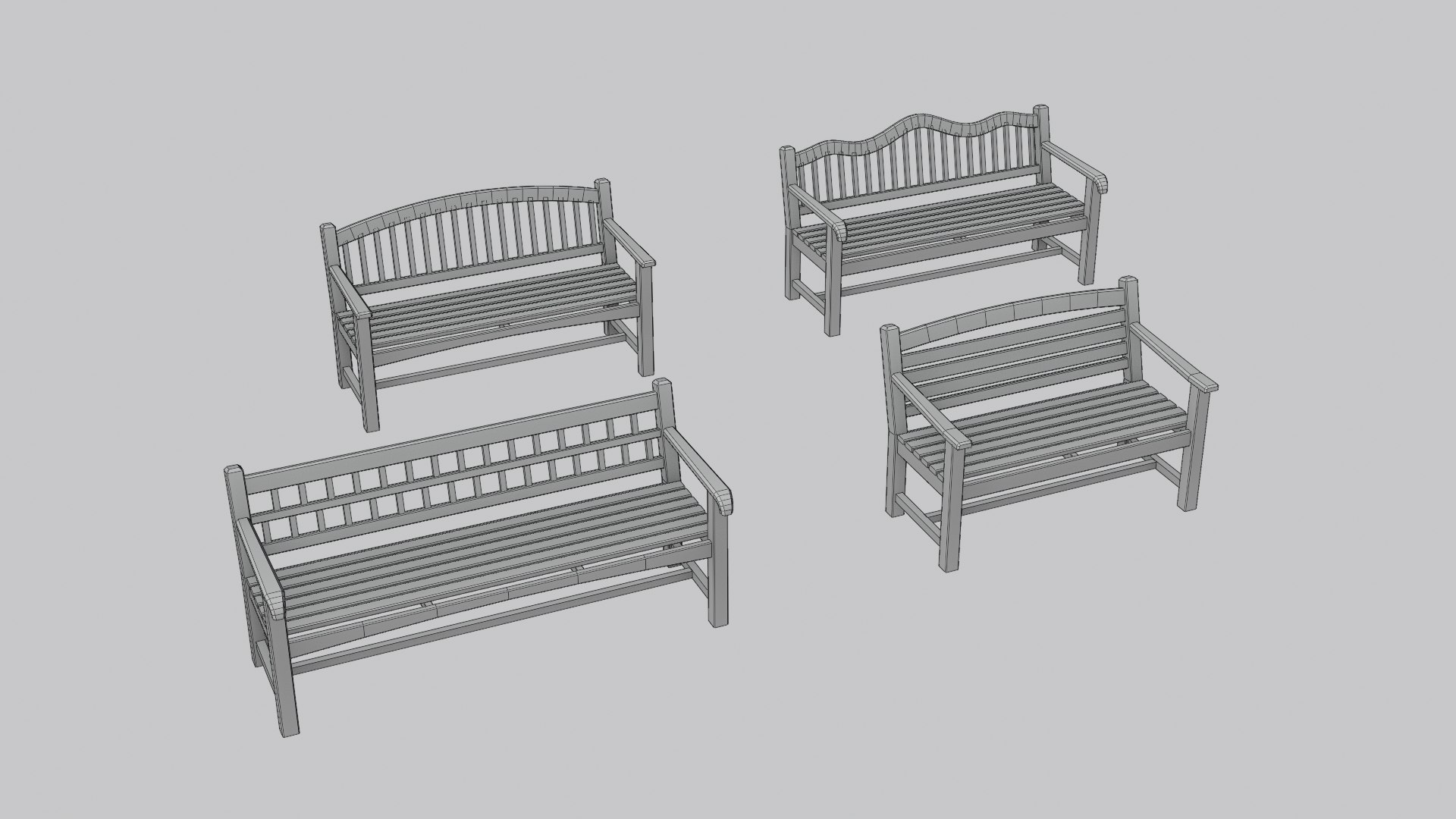 3D Classic English Teak Garden Bench Pack - 4 Game-Ready Benches model https://p.turbosquid.com/ts-thumb/wh/EMsJpH/Yc/bench_english_wireframe/png/1792311067/1920x1080/fit_q87/763395bbeb302cc990c9539ceccbb562fa2a1d5c/bench_english_wireframe.jpg