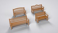 Classic English Teak Garden Bench Pack - 4 Game-Ready Benches