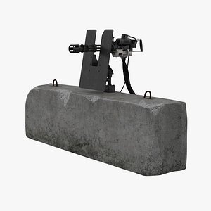 minigun m134 clean mounted 3D model