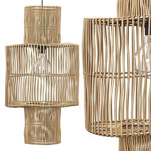 Hanging rattan lamp shade by Tine K Home