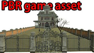 abandoned mansion pbr 3d model