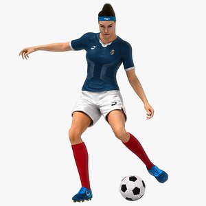 3D model Female Soccer Player Animated HQ
