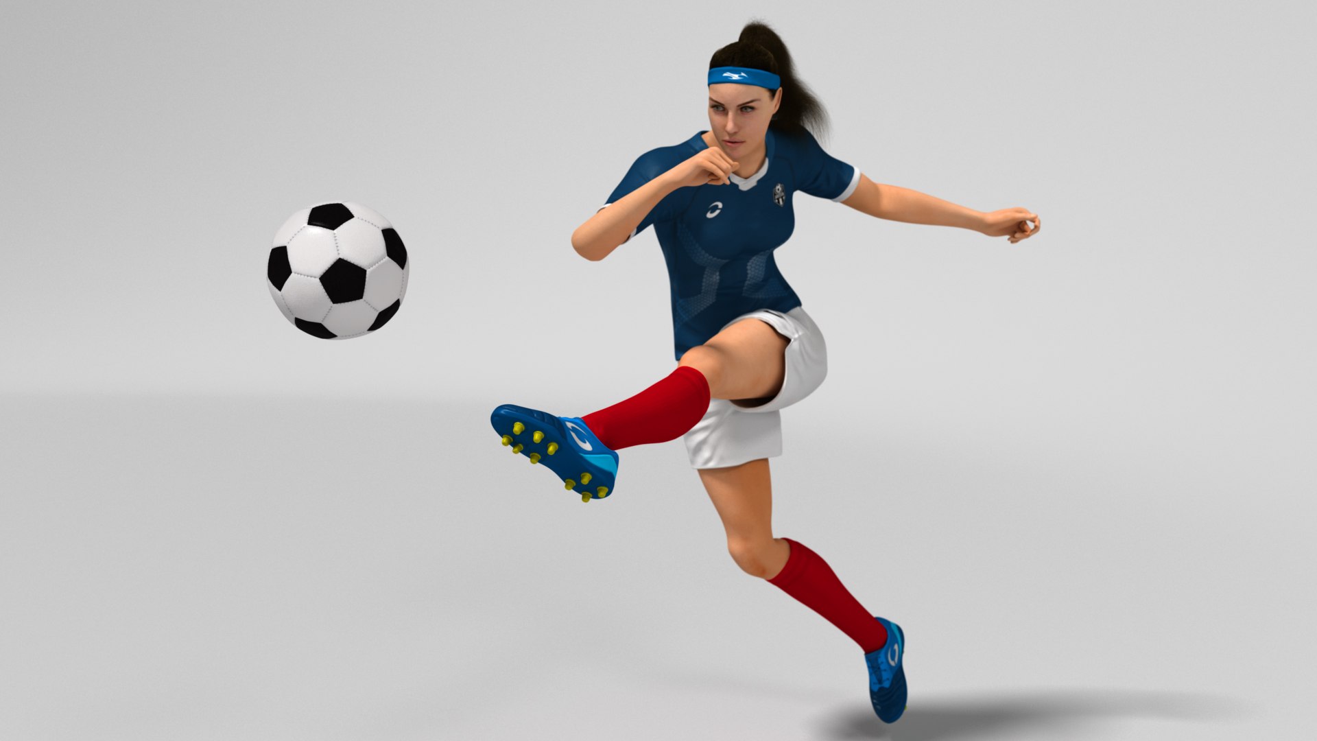 3D model Female Soccer Player Animated HQ - TurboSquid 1848639