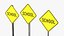 Pacote de placas de sinalização rodoviária - Zona de segurança escolar