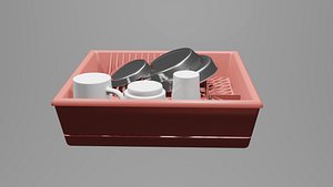 Dish and Cup Drying Rack 3D