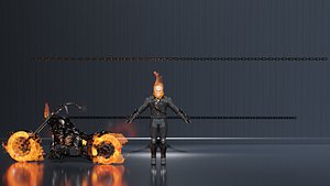 Ghost Rider low-poly