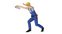 Construction Worker Low Poly Rigged for Maya
