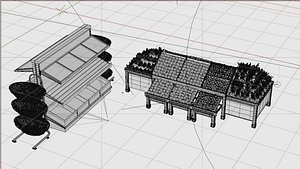 Supermarket Grocery Shelves 3D model