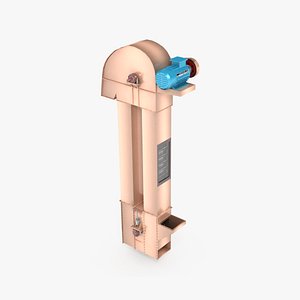 3D model Bucket elevator conveyor belt