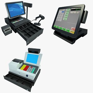 cash register 3d obj