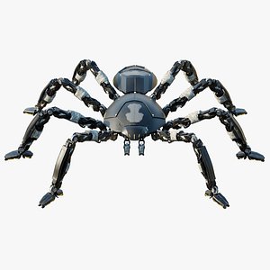 3D 3D CyberSpider Robot Rigged Midpoly PBR model model