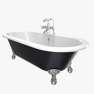 vintage bathtub buckingham black 3D