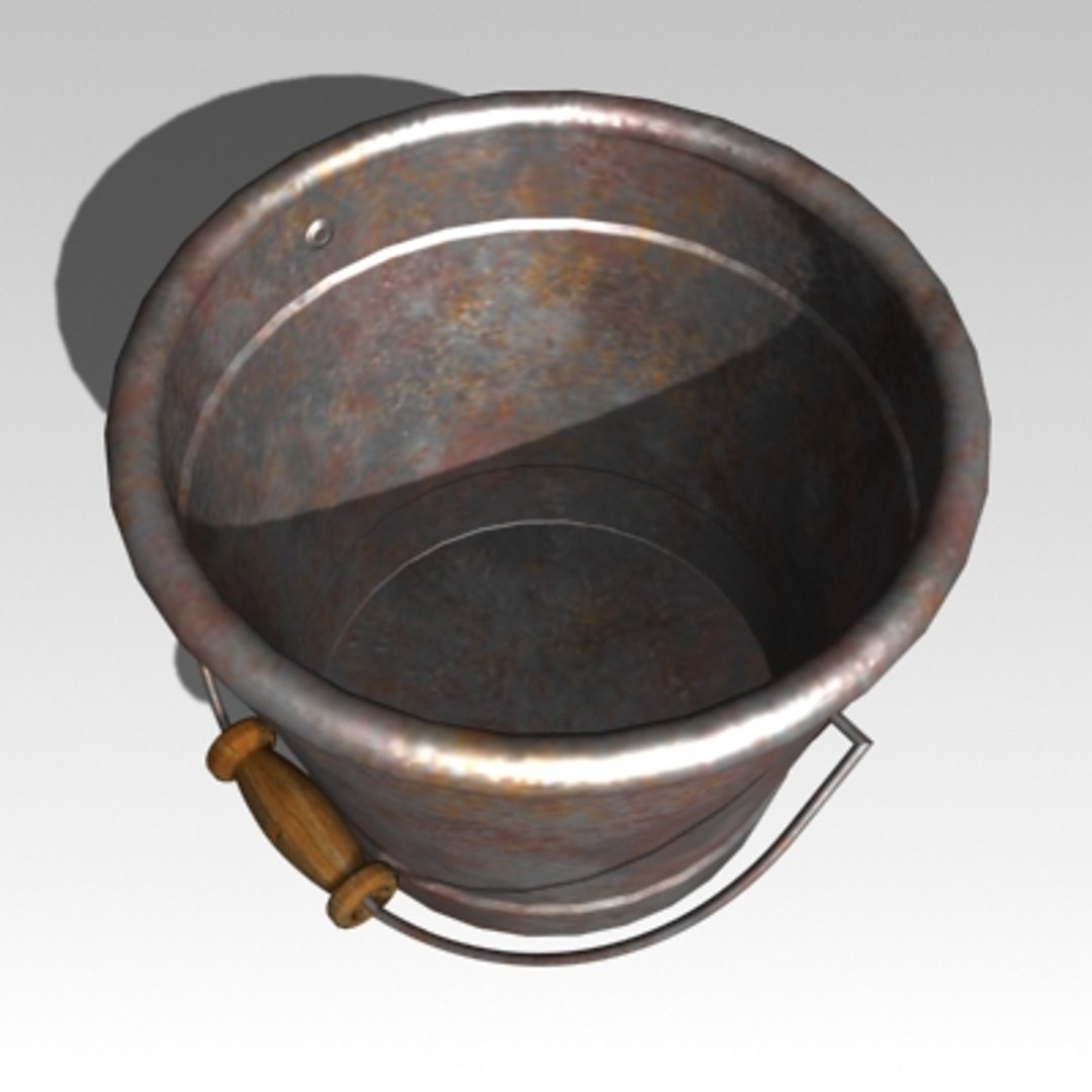 3d model of rusty bucket