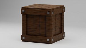3D Low Poly Wooden Crate model
