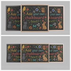 Wall-Mounted Blackboard - Round-Edge Style Set