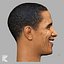 Barack Obama Smiling High and Low Polygon 3D Head Portrait