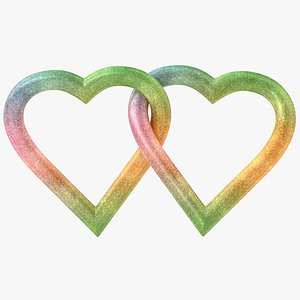 3d model heart shape 02 colorful