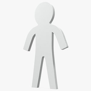 3D model Plastic Stickman Standart Pose White