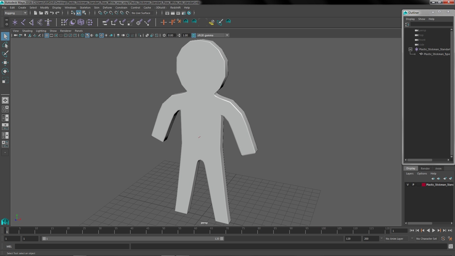 3D Model Plastic Stickman Standart Pose White - TurboSquid 2105086