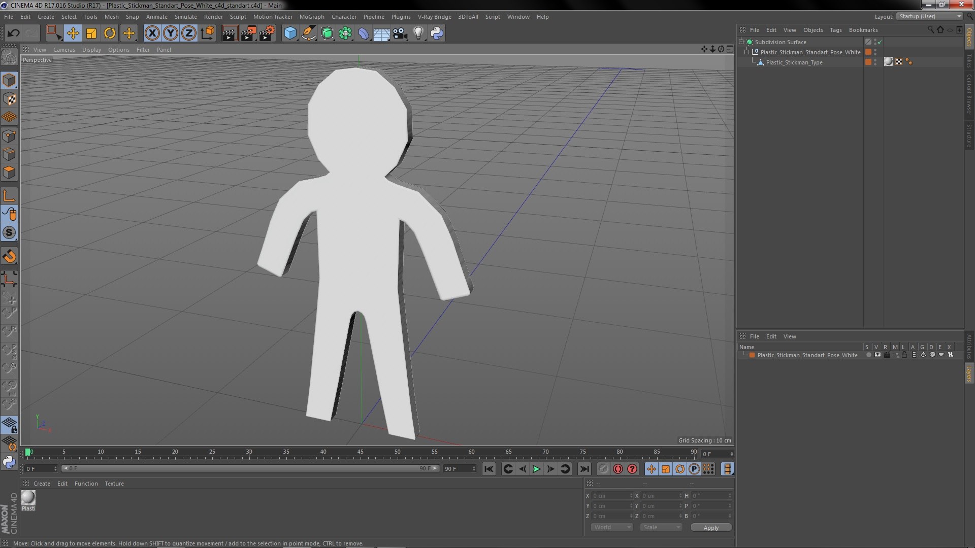3D Model Plastic Stickman Standart Pose White - TurboSquid 2105086