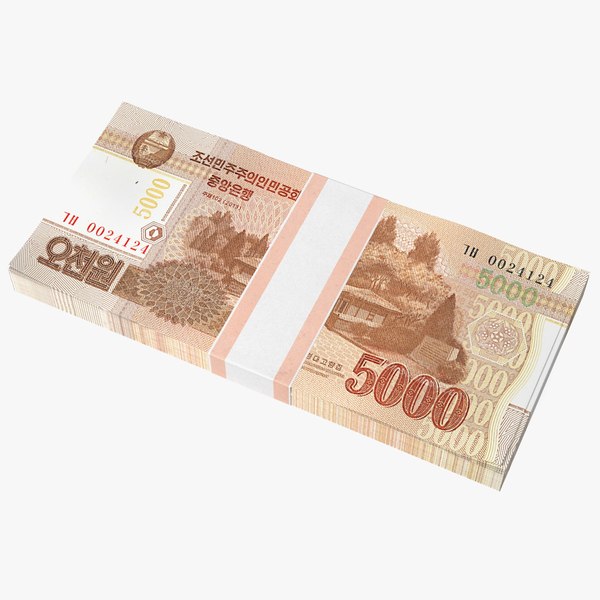 North Korea 5000 Won Banknotes 2013 Pack 3D model