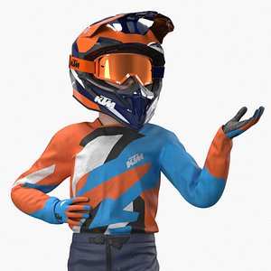 KTM Child Off Road Bike Rider Covered Mud Rigged