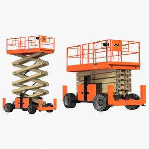 3D JLG Scissor Lift Rigged for Cinema 4D model