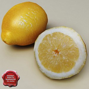 3d lemons modelled model