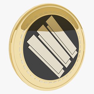Lisk Machine Learning Cryptocurrency Gold Coin 3D model