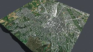 Streers and Roads City Wiesbaden Germany model
